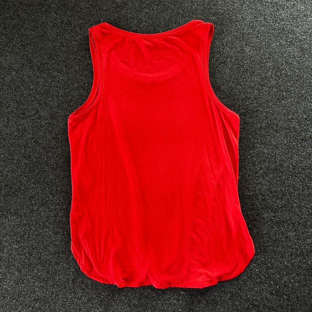 Babaton Red Scoop Neck Tank Top Rayon Spandex Stretch Curved Hem Small - Picture 2 of 7